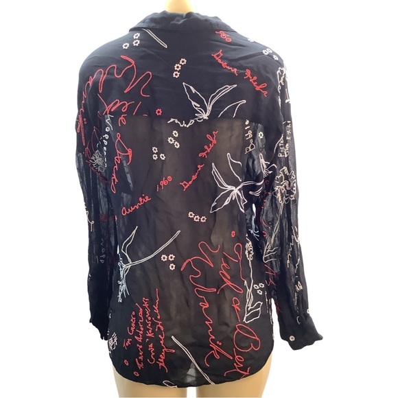 AllSaints Kyra Graffiti Size Small Blouse - Preloved - Picture 3 of 5